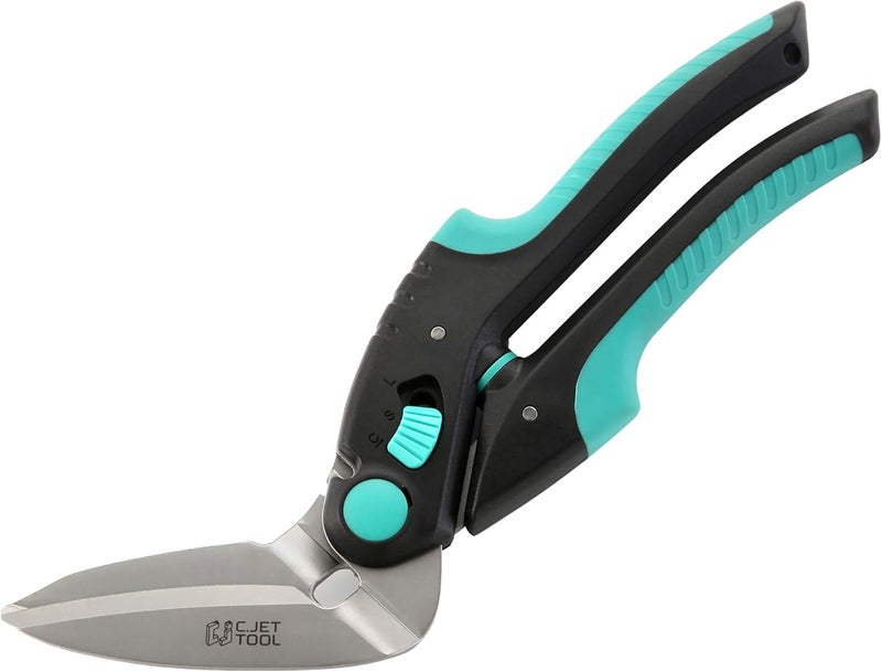 C.JET TOOL 10" Heavy Duty Carpet Cutter, Industrial Scissors, Multipurpose, Professional Soft Grip Stainless Steel (Turquoise) - Image 1
